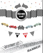 Yarış Arabaları Temalı Özel Kesim  Banner 9 Parça thumbnail 1