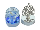 Dekoratif Jel Mum Nazar Boncuk Temalı Cam Kavanoz Metal Kubbeli (4cmx11cm) - 2