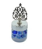 Dekoratif Jel Mum Nazar Boncuk Temalı Cam Kavanoz Metal Kubbeli (4cmx11cm) - 1