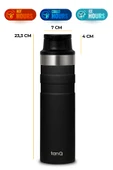 TanQ Ömür Boyu Garantili Active Plus Paslanmaz Çelik Termos Midnihgt Black 0.60 Lt- (20 Oz) - 2