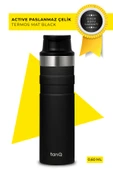 TanQ Ömür Boyu Garantili Active Plus Paslanmaz Çelik Termos Midnihgt Black 0.60 Lt- (20 Oz) - 1