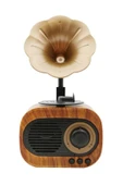 POLYGOLD B5 Nostaljik Gramafon Tasarım Yüksek Ses Kaliteli Mini Bluetooth Hoparlör - 2