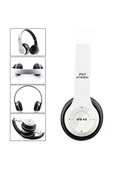 TEKNOFARK P47 Bluetooth Kablosuz Kulak Üstü Kulaklık Radyolu Aux Girişli Beyaz thumbnail 3