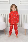 Yılbaşı Temalı Baston Şeker Desenli %100 Pamuk Unisex Pijama Takımı thumbnail 2