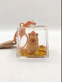 Capybara Anahtarlık Kapibara Sulu Pullu Küp Anahtarlık - Cupcake - 3