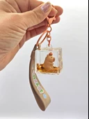 Capybara Anahtarlık Kapibara Sulu Pullu Küp Anahtarlık - Cupcake - 4