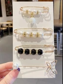 4'lü Set Pantolon Beli Daraltma Aparatı, Gold Renk, Pantolon Beli Daraltma Seti, Bel Daraltma İğnesi, İğne, Kemer - 1