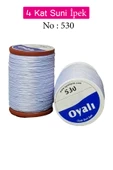 Oyalı 4 Kat Suni İpek İplik İğne Oyası Boncuk İpi Tığ Oyası No:530 thumbnail 1