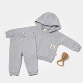 Kapişonlu Sweatshirt & Pantolon Takım 8000 Gri - 1