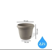 Omnipazar KRS-342 Dekoratif İnci Bitki Çiçek Saksı Takımı 2.2 Litre No 2 - 2