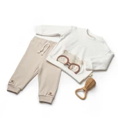 Sweatshirt & Pantolon Takım 8111 Vizon-Ekru - 1