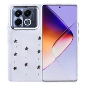 İnfinix Note 40 Pro Kılıf Airbag Tasarımlı Simli Şeffaf Zore Kutup Kapak - 5