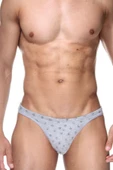 Erkek Yıldız Desenli Gri Tanga String 6627 - 1