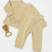 Kadife Pantolon & Tişört Takım 6047 Taş - 1