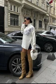 Nakış Detaylı Lucky Life Kadın Triko Kazak - 5