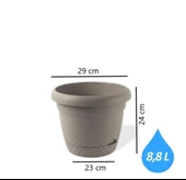 Omnipazar KRS-344 Dekoratif İnci Bitki Çiçek Saksı Takımı 8.8 Litre No 4 thumbnail 7
