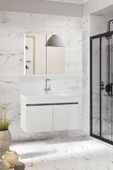 Viola-M 80 cm Komple Mdf Banyo Dolabı, Seramik Lavabolu Banyo Dolabı Seti-B-An - 1