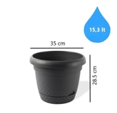 Omnipazar KRS Dekoratif İnci Bitki Çiçek Saksı Takımı 5'li Set Antrasit thumbnail 8