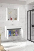 Viola-M 80 cm Komple Mdf Banyo Dolabı, Seramik Lavabolu Banyo Dolabı Seti-B-An - 2