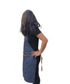 Anneler günü Kim İlkbahar Çiçekleri Nakışlı Keten, Chef Mutfak Önlüğü - 2