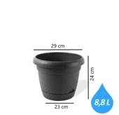 Omnipazar KRS Dekoratif İnci Bitki Çiçek Saksı Takımı 5'li Set Antrasit thumbnail 7