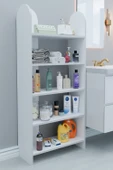 Limnizza 5 Raflı Modern Banyo Düzenleyici Raf Ünitesi Çok Amaçlı Depolama Rafı Havluluk Şampuanlık Dolap Beyaz - 2