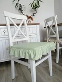 Fırfırlı Sıvı & Leke Itici Iskandinav Sandalye Minderi Su Yeşili - 1