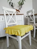 Fırfırlı Sıvı & Leke Itici Iskandinav Sandalye Minderi Güneş Sarı - 1