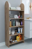 Limnizza 5 Raflı Modern Banyo Düzenleyici Raf Ünitesi Çok Amaçlı Depolama Rafı Havluluk Şampuanlık Dolap Atlantik Çam - 2