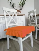 Fırfırlı Sıvı & Leke Itici Iskandinav Sandalye Minderi Tarçın Kiremit - 1