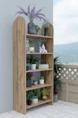 Limnizza 5 Raflı Balkon Saksılığı Çiçeklik Bitki Rafı Çok Amaçlı Raf Ünitesi Dekoratif Düzenleyici Atlantik Çam - 2