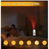 Ozmik CL28 Tavana Işık Yansıtan Gece Lambası Hava Nemlemdirici Ev ve Araba İçin Işıklı Aromaterapi BEYAZ thumbnail 7