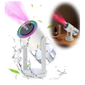 Ozmik CL28 Tavana Işık Yansıtan Gece Lambası Hava Nemlemdirici Ev ve Araba İçin Işıklı Aromaterapi BEYAZ thumbnail 1