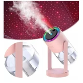 Ozmik CL28 Tavana Işık Yansıtan Gece Lambası Hava Nemlemdirici Ev ve Araba İçin Işıklı Aromaterapi Pembe thumbnail 3