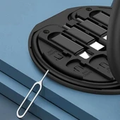 BUFFER® 60w Destekli Kablo Kutusu Seyahat Kablo Seti 5'i 1 arada USB Type-C Şarj Kablosu Seti - 5