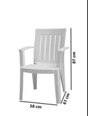 Omnipazar MT-GF175 Cometa Plastik Bahçe Balkon Sandalye 4'lü Set - 2