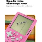 Ozmik Tuğla Oyun Konsolu 23 Bulmaca Oyunu Dahili, 3.5 inç LCD Mini Taşınabilir Atari pembe - 2