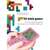 Ozmik Tuğla Oyun Konsolu 23 Bulmaca Oyunu Dahili, 3.5 inç LCD Mini Taşınabilir Atari pembe - 5