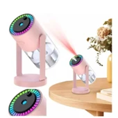 Ozmik CL28 Tavana Işık Yansıtan Gece Lambası Hava Nemlemdirici Ev ve Araba İçin Işıklı Aromaterapi Pembe thumbnail 1