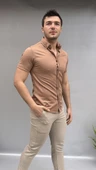 Düz Slim Fit Kısa Kol Gömlek - 1