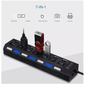 Ozmik USB 2.0 Hub Güç Şeridi 7 Portlu On/of Anahtarlı Akım Korumalı Bilgisayar Çoklayıcı - 2