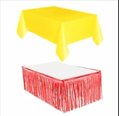 SARI MASA ÖRTÜSÜ VE KIRMIZI MASA ETEĞİ GALATASARAY (GS) KUTLAMA thumbnail 1