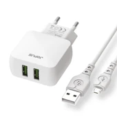 Jopus Universal Micro JO-DU01 Dualm 2in1 2,4 A Şarj Seti Beyaz - 5