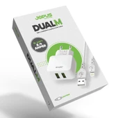 Jopus Universal Lightning JO-DU01 Dualm 2in1 2,4 A Şarj Seti Beyaz - 5