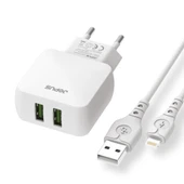 Jopus Universal Lightning JO-DU01 Dualm 2in1 2,4 A Şarj Seti Beyaz - 4
