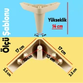 Mobilya Tv Ünitesi Çekyat Koltuk Kanepe Baza Destek Ayağı Ayakları 14 Cm Krem M8 6'lı Set thumbnail 2