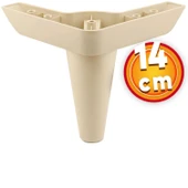Mobilya Tv Ünitesi Çekyat Koltuk Kanepe Baza Destek Ayağı Ayakları 14 Cm Krem M8 6'lı Set thumbnail 7