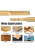 PCB Mini Karbür Freze Kesici 0.8-3.175mm 10 lu Set 3.175mm Shank - 3