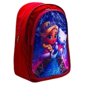 Gen-Of 2 Bölmeli Elsa Okul Sırt Çantası Ve Beslenme Çantası Kırmızı KOD:1308 thumbnail 6