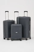 Keo-Plus Gri 3 lü Set Silikon Kırılmaz PP Valiz - 2